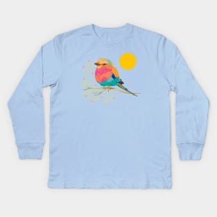 Rainbow Bird Kids Long Sleeve T-Shirt